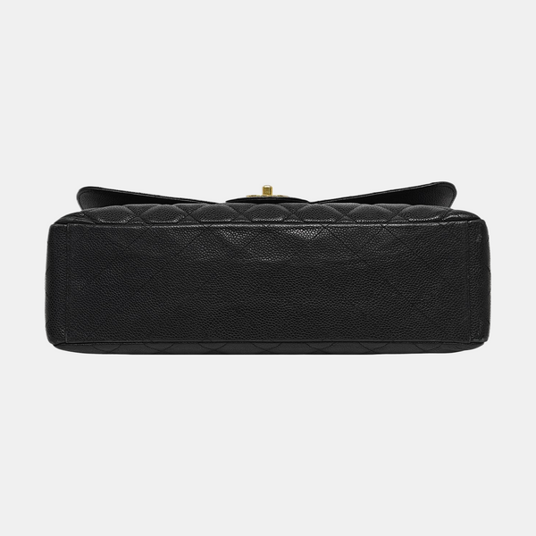CLASSIC FLAP Maxi Quilted Grained Calfskin Black