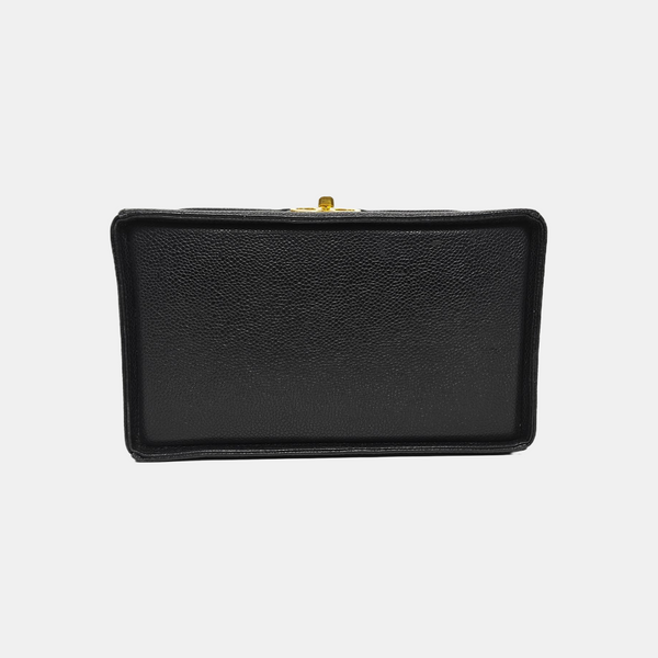 VINTAGE COSMETIC BAGS Grained Calfskin Black