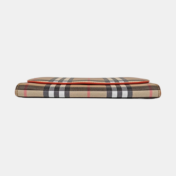 Coated Canvas Wallet Beige