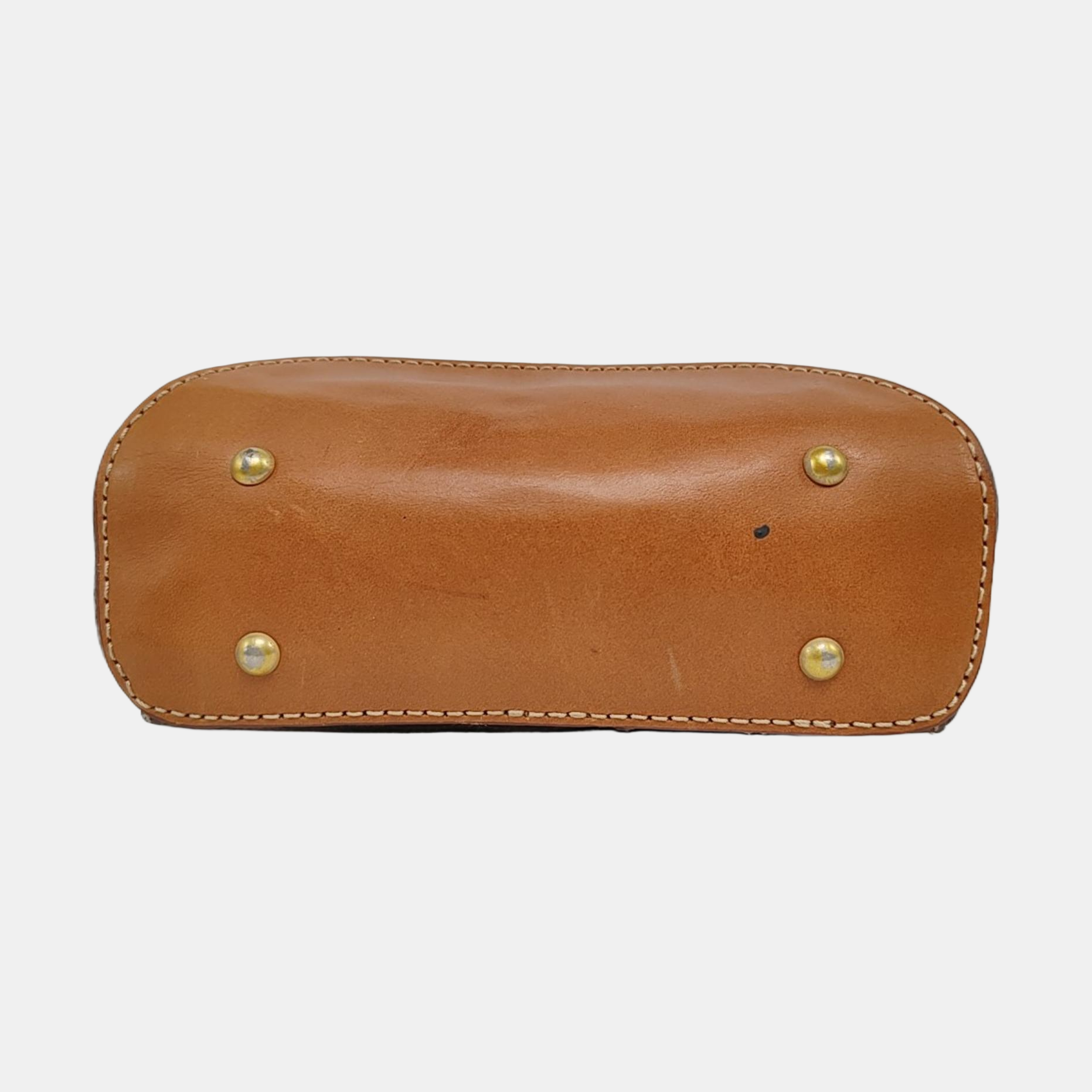 Coated Canvas Shoulder Bag Brown
