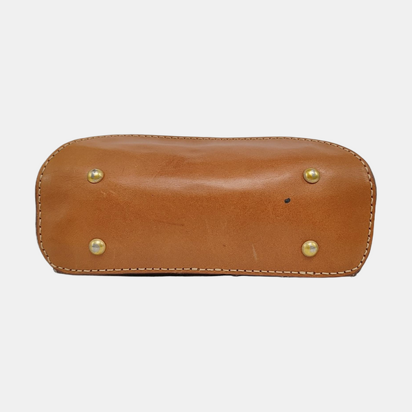 Coated Canvas Shoulder Bag Brown