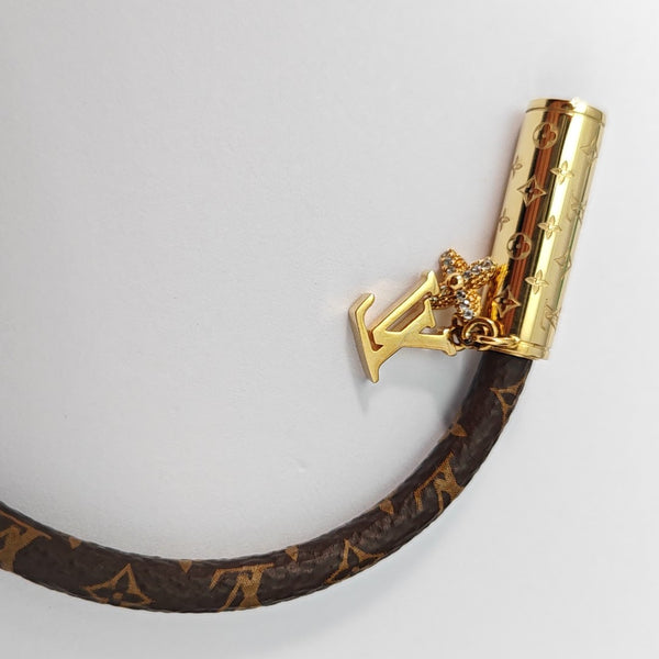 LV Push Coated Canvas Brown Bracelet