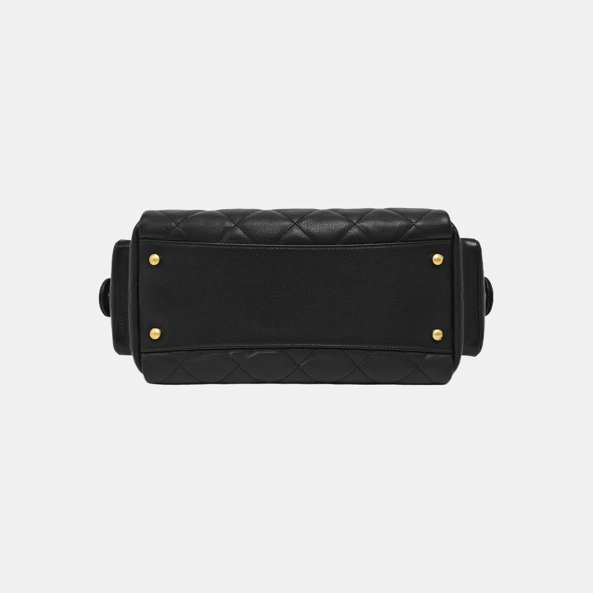 Grained Calfskin Shoulder Bag Black