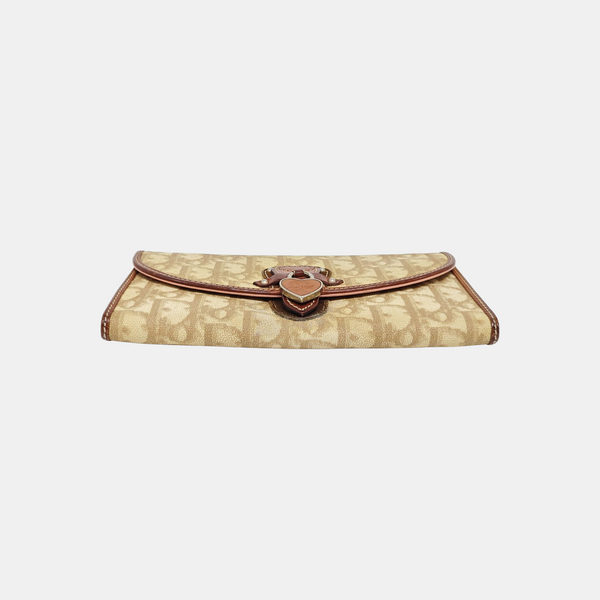 Oblique Coated Canvas Top Handle Bag Beige
