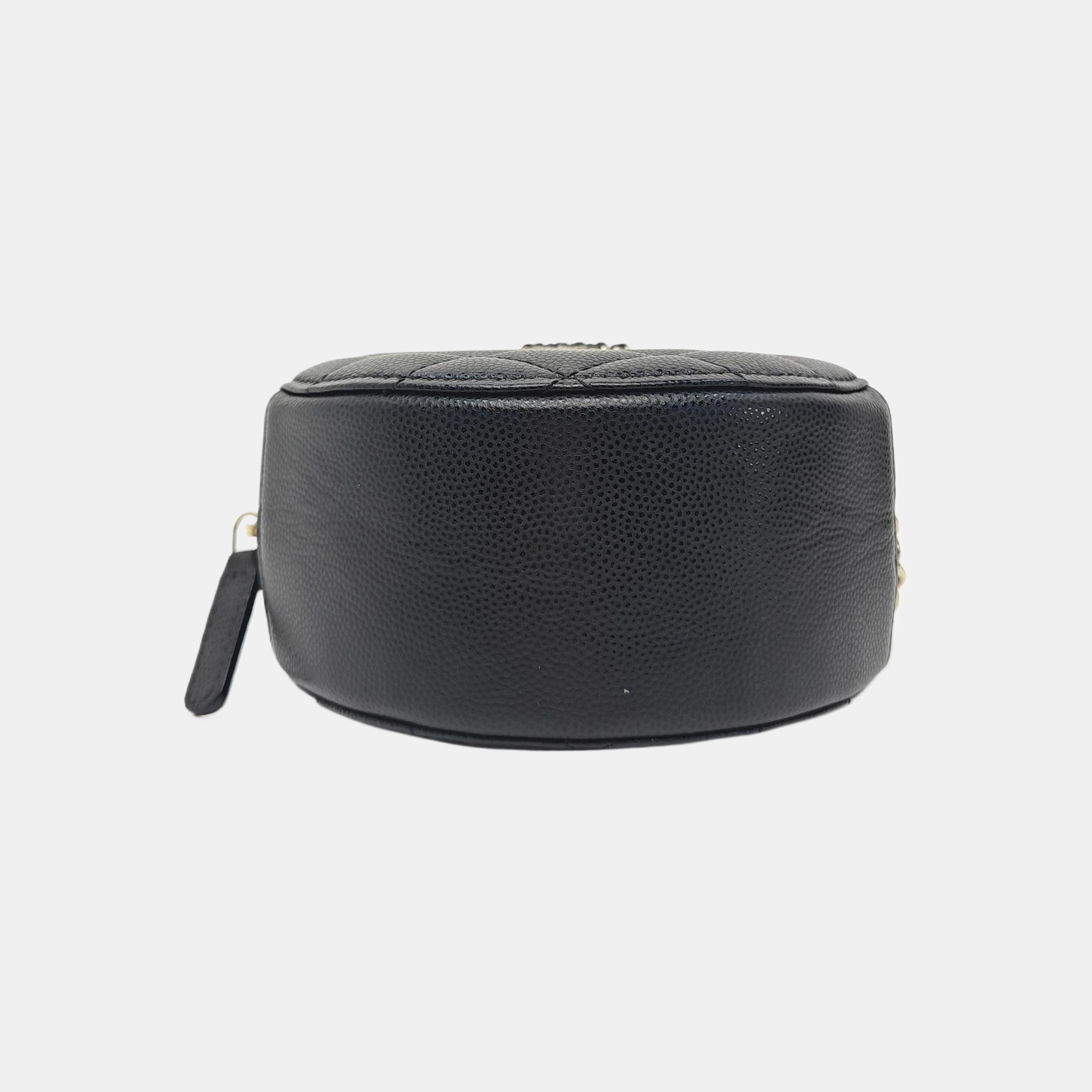 Quilted Grained Calfskin Shoulder Bag Black