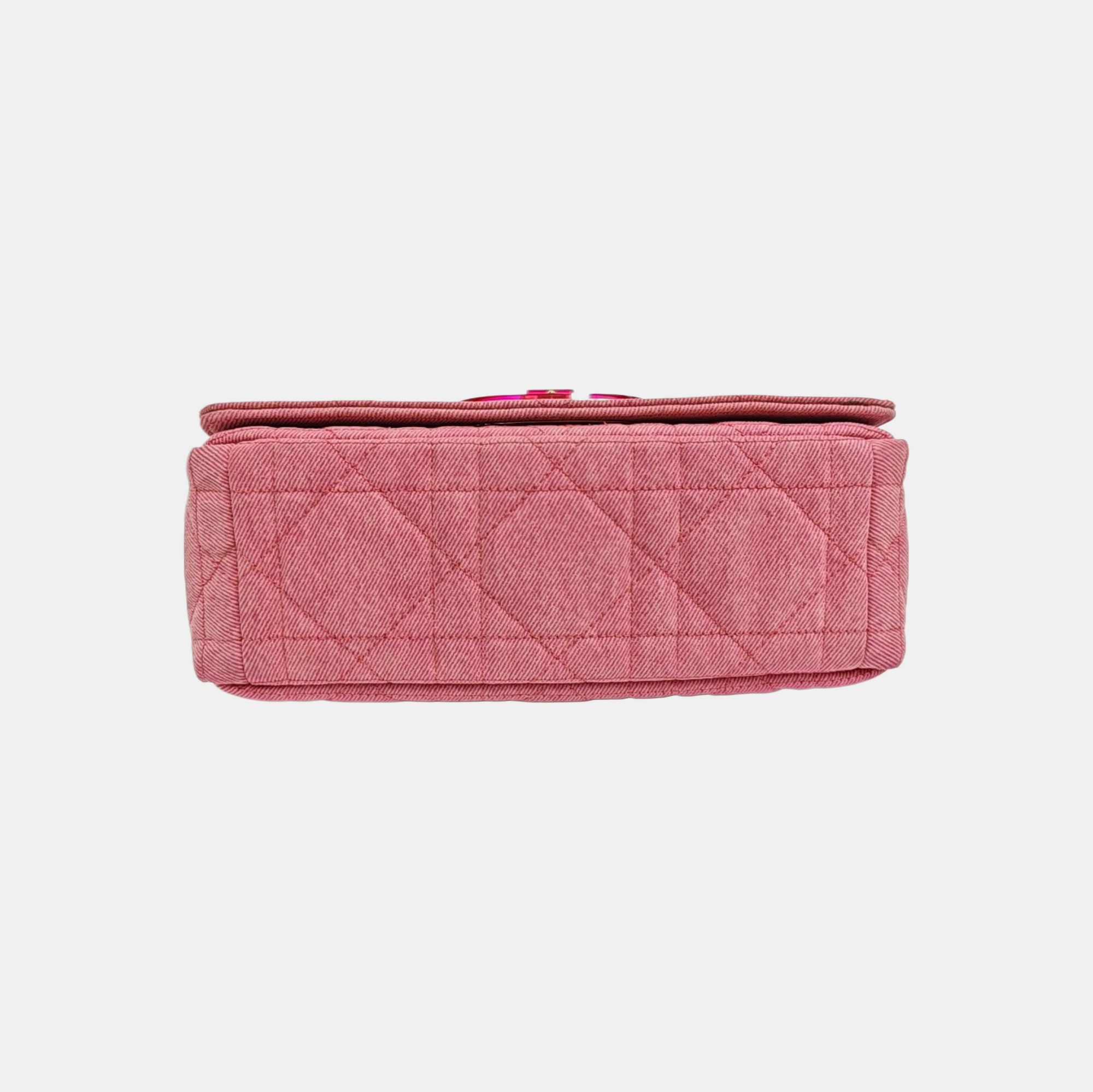 Dior Caro Medium Cannage Denim Pink