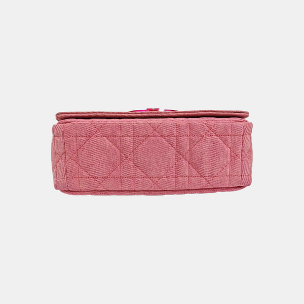 Dior Caro Medium Cannage Denim Pink