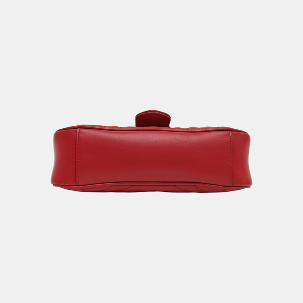 GG Marmont Small Quilted Calfskin Red