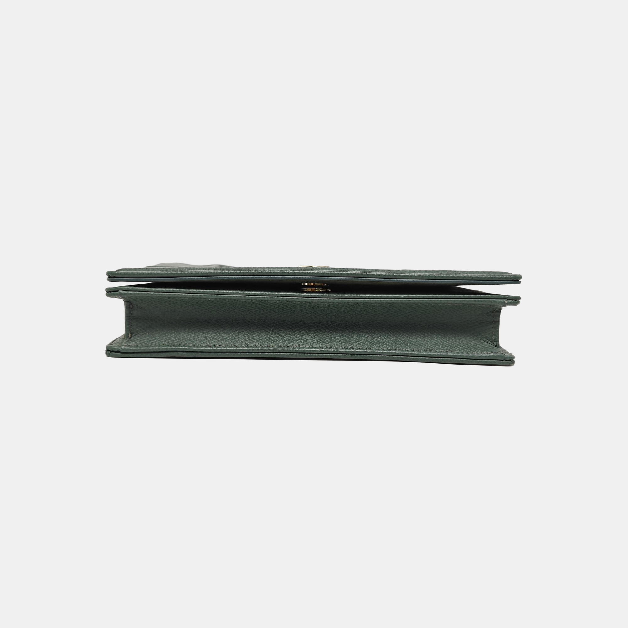 Diorama Small Cannage Calfskin Green