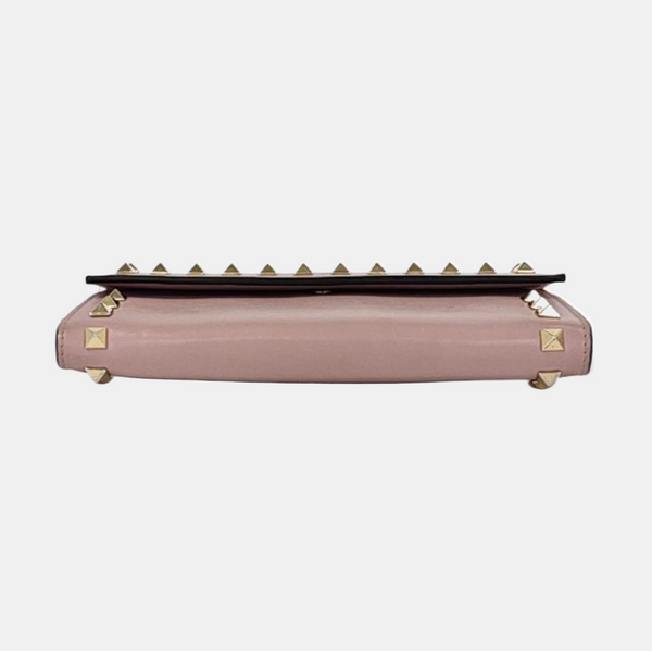 Cartera rosa de piel de ternera Rockstud