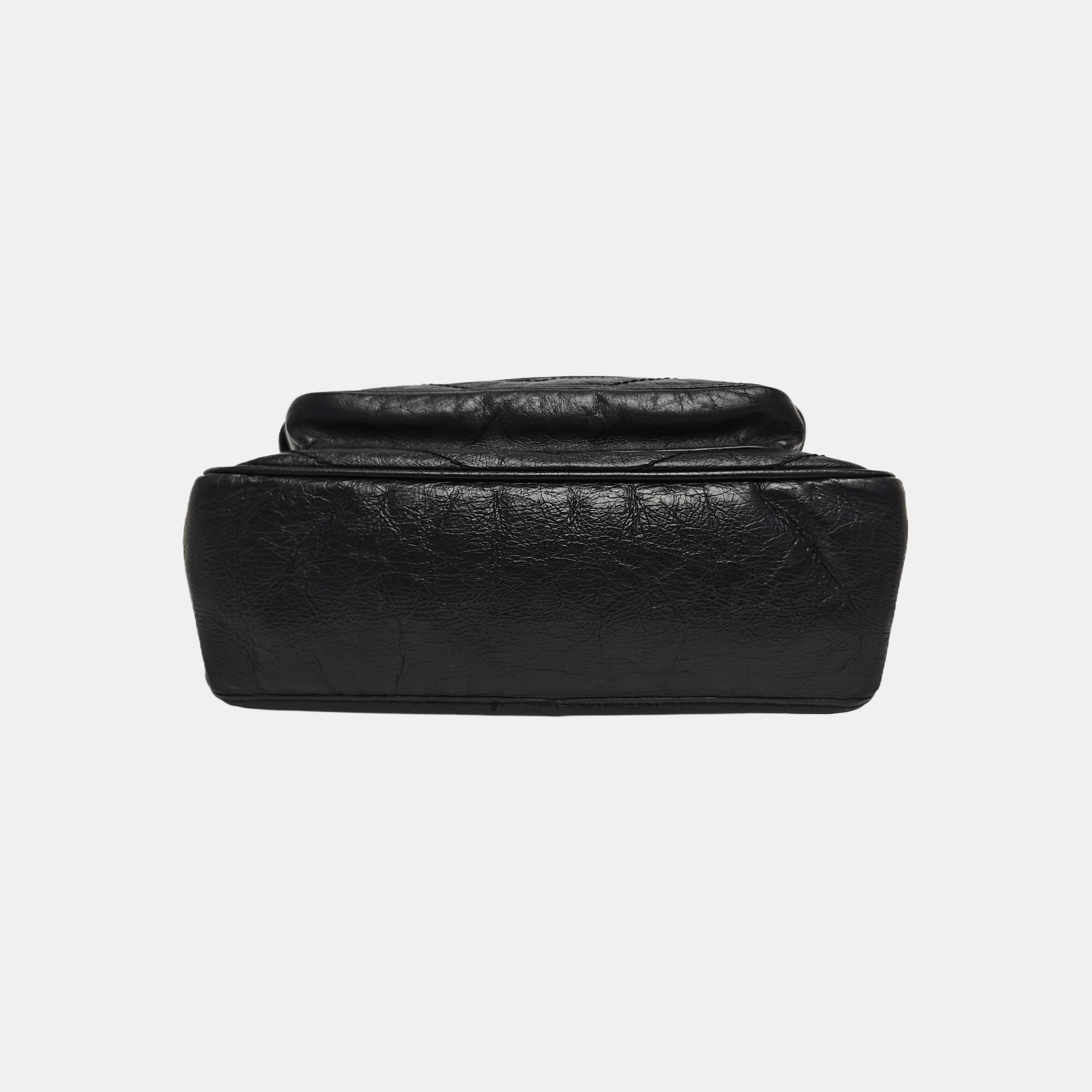 NIKI Medium Chevron Calfskin Black