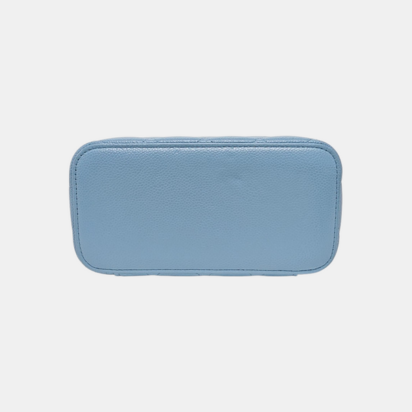 VANITY CASE Small Quilted Grained Calfskin Blue