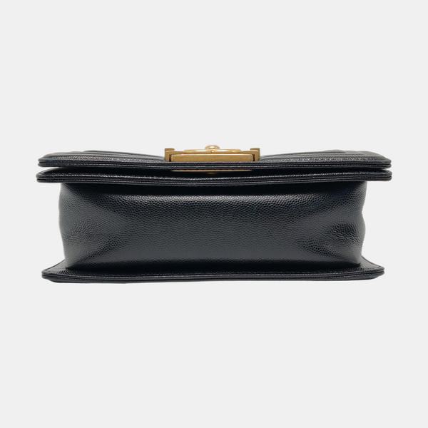 BOY CHANEL Small Quilted Grained Calfskin Black