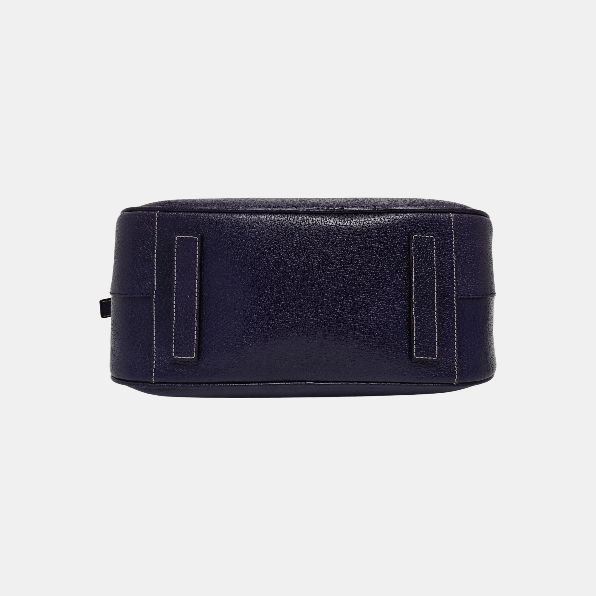 Calfskin Top Handle Bag Purple