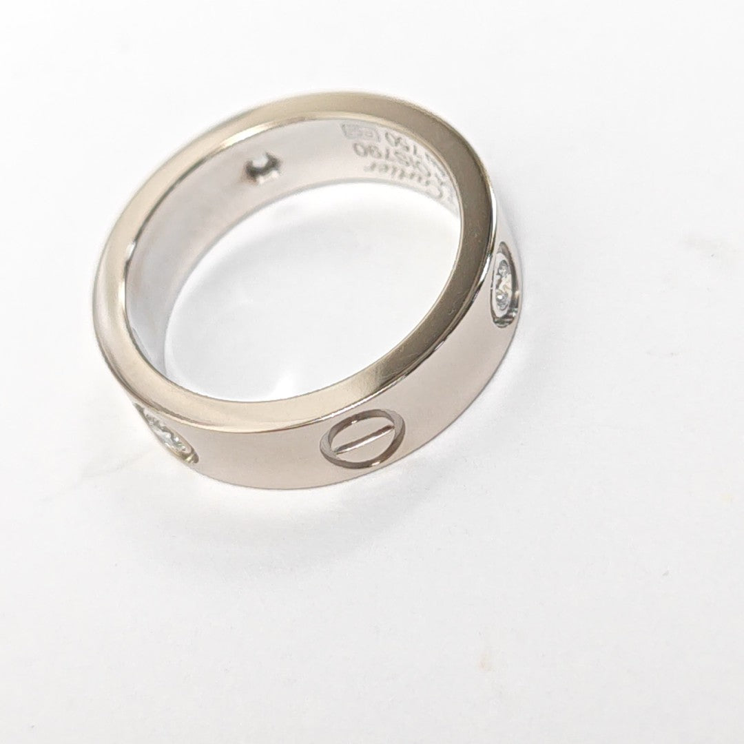 LOVE 18k White Gold Silver Ring EU 54