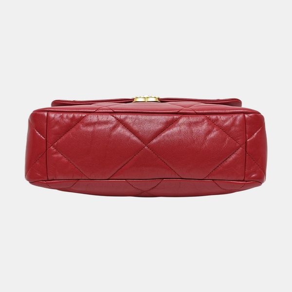 CHANEL 19 Large Quilted Lambskin Red