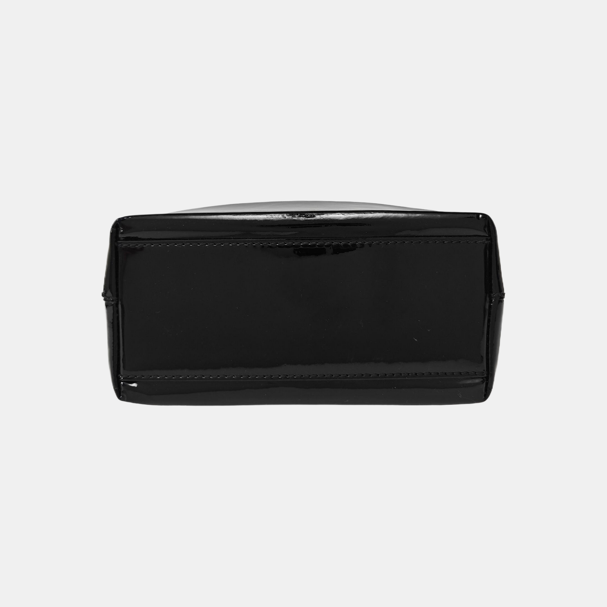 Shopping Bag Super Mini Patent Leather Black