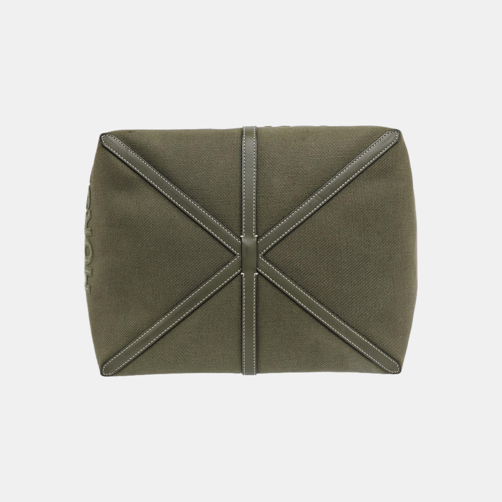 Quilted Canvas Tote Bag Green
