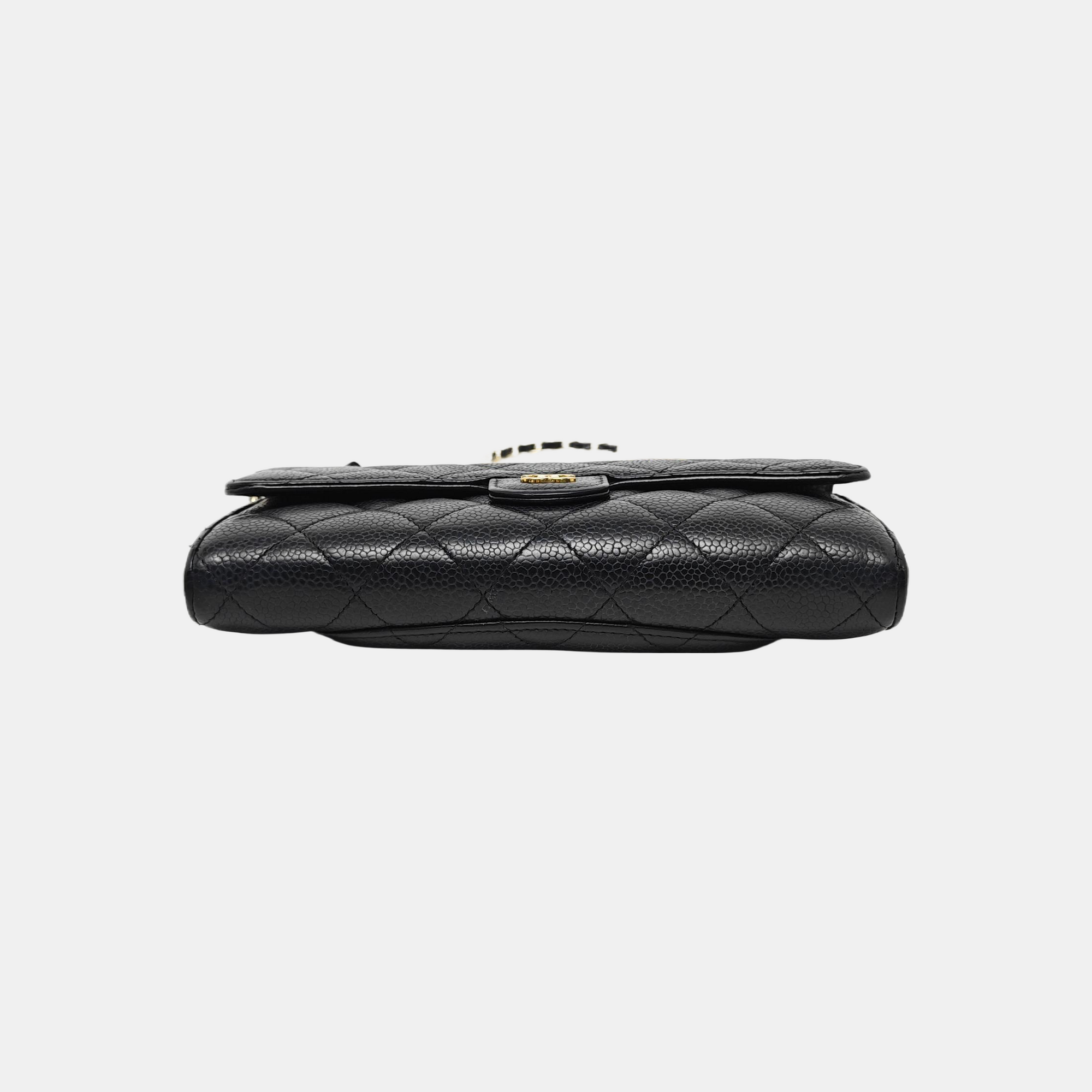 CLASSIC FLAP Mini Quilted Calfskin Black Wallet