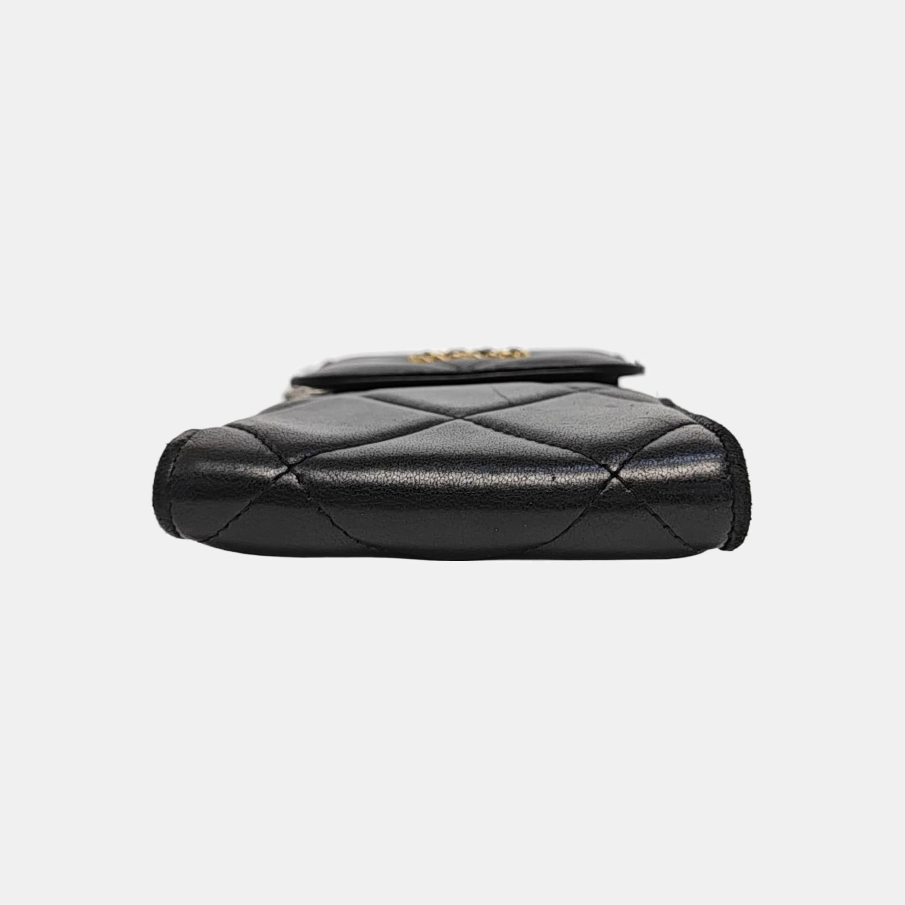 CHAIN INFINITY TOP HANDLE Quilted Lambskin Black
