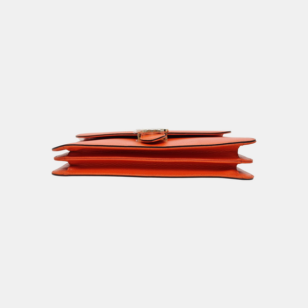 Interlocking G Large Calfskin Orange
