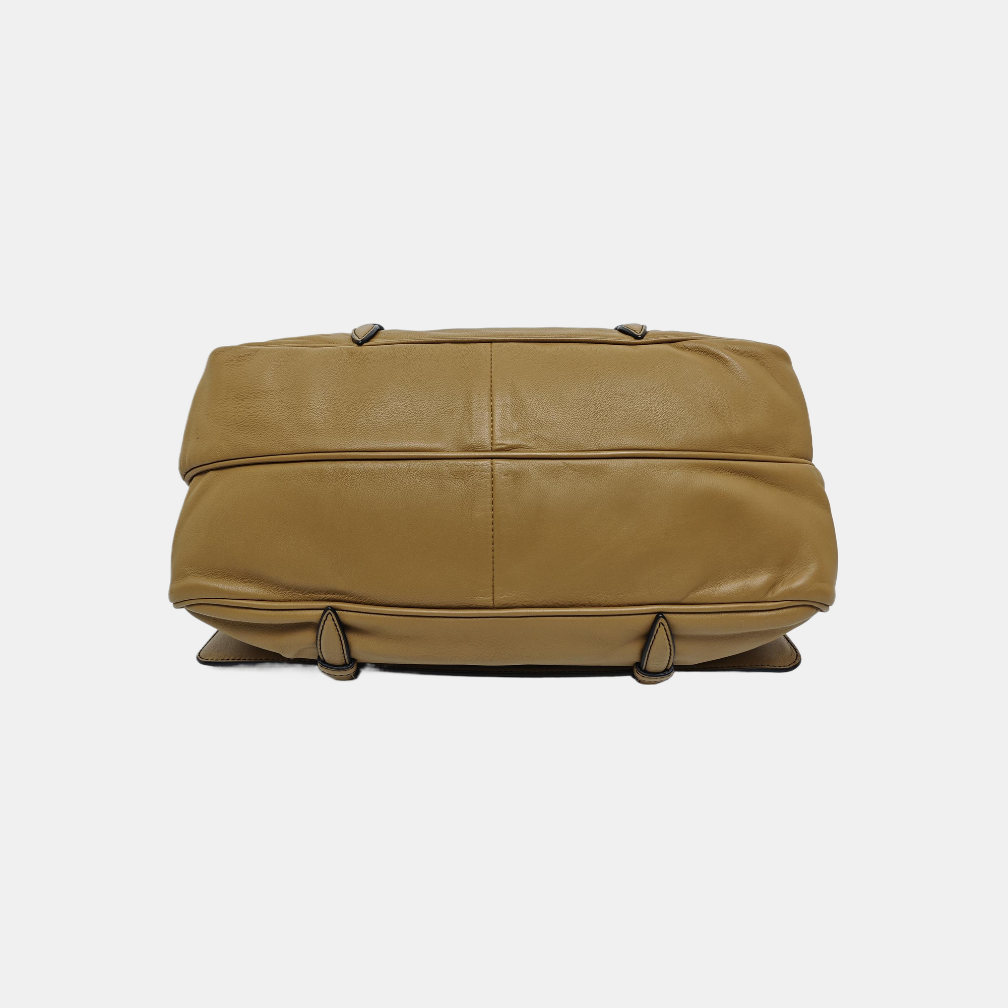 Lambskin Shoulder Bag Brown