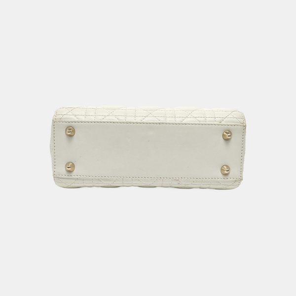 Lady Dior Small Cannage Lambskin White