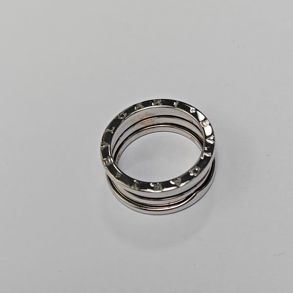 B.ZERO1 18k White Gold Silver Ring EU 58
