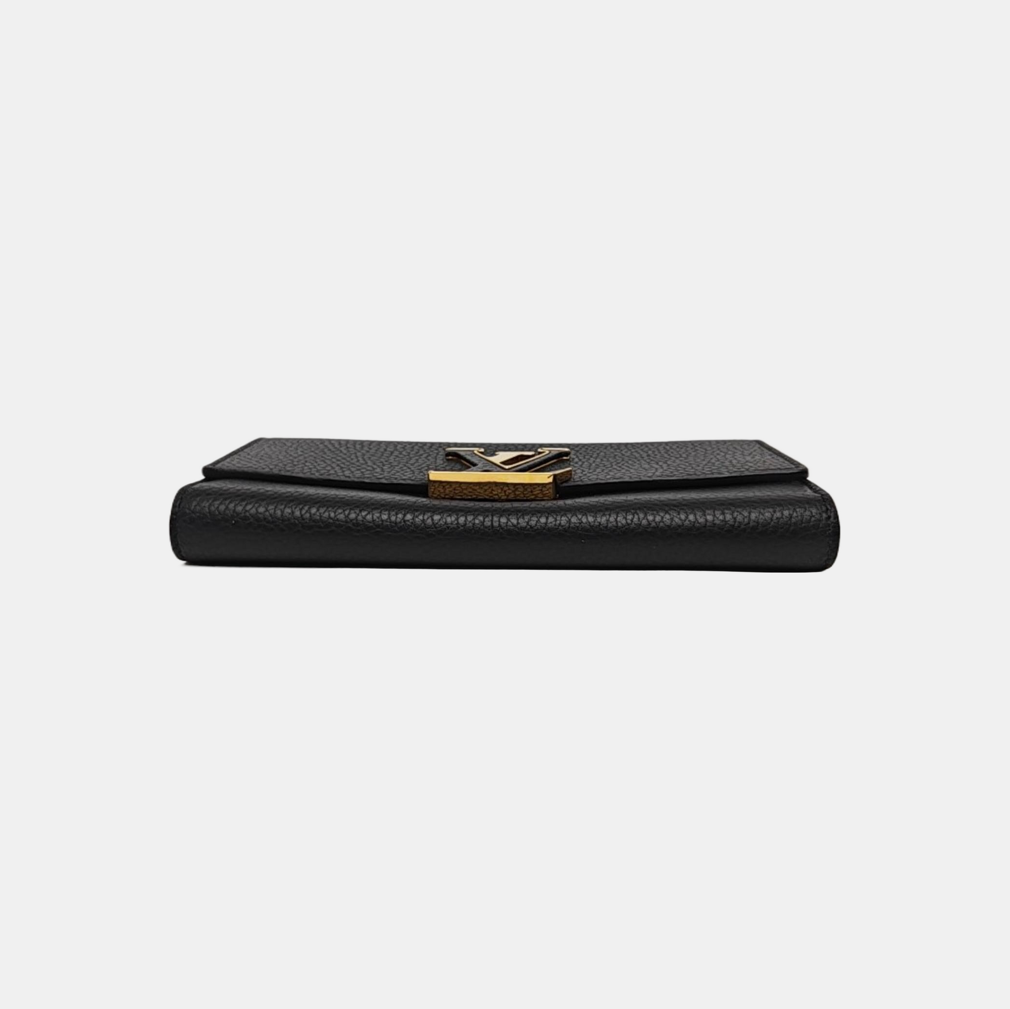 CAPUCINES Mini Monogram Calfskin Black Wallet