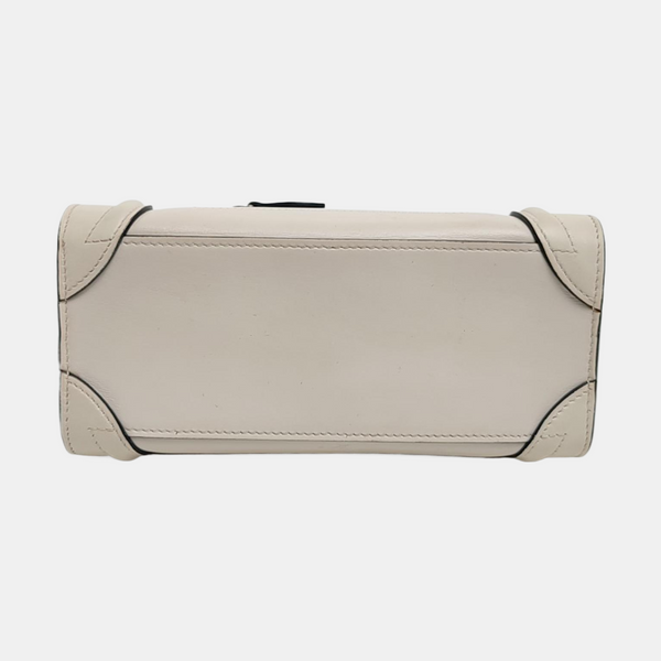 Authenticated pre-owned  LUGGAGE Nano Calfskin White - Tote Bag at Looply