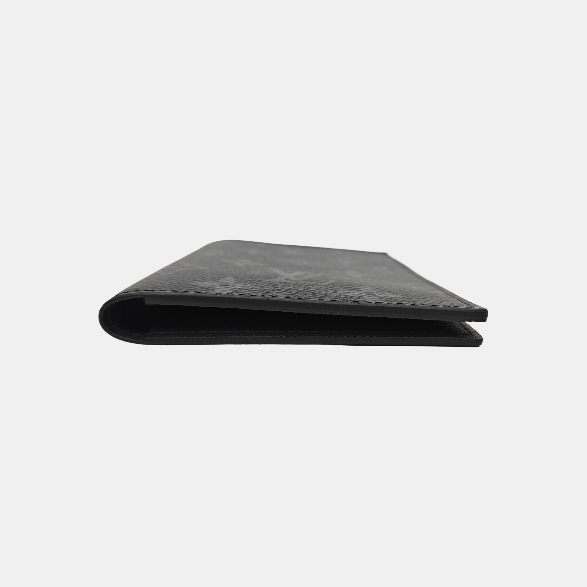 Monogram Coated Canvas Card Holder Gray