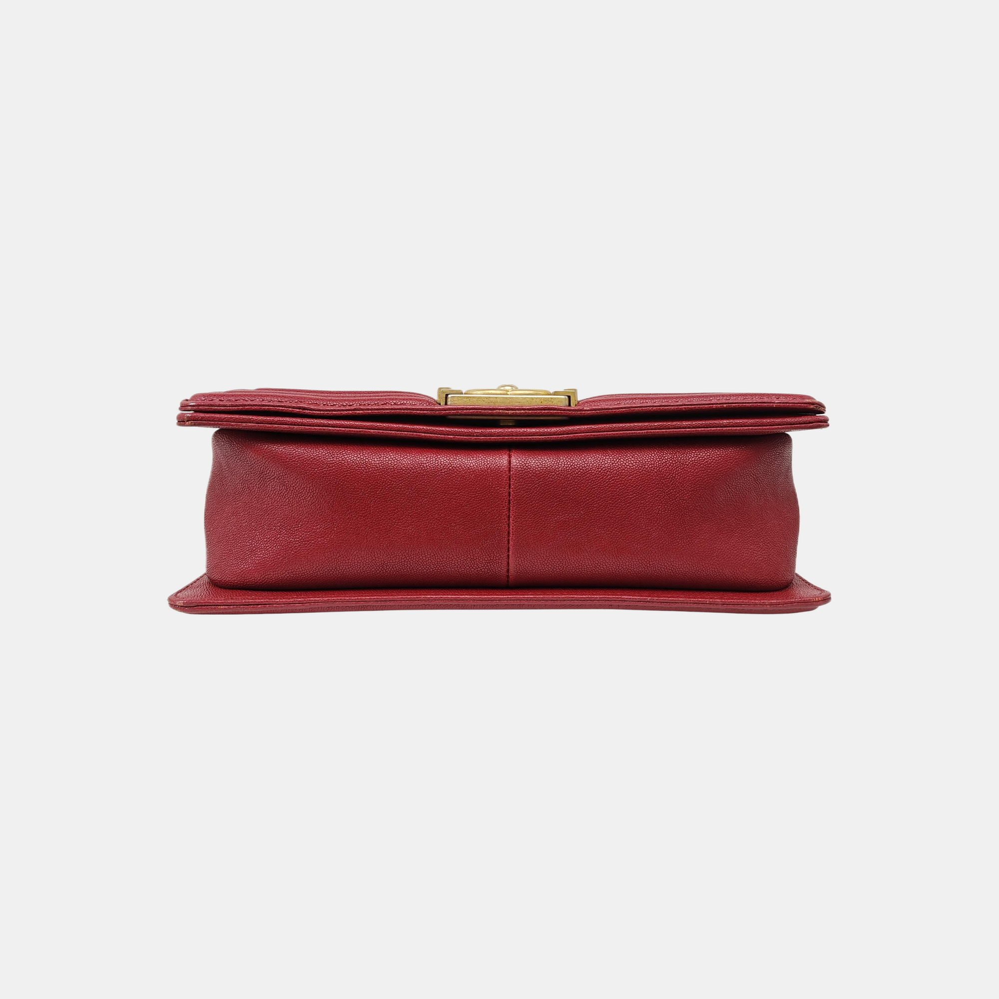 BOY CHANEL Medium Chevron Grained Calfskin Red