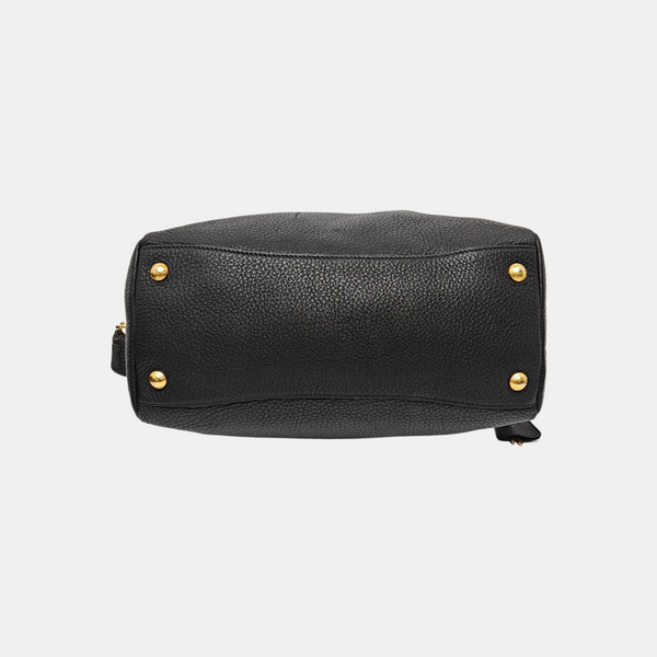 Calfskin Top Handle Bag Black