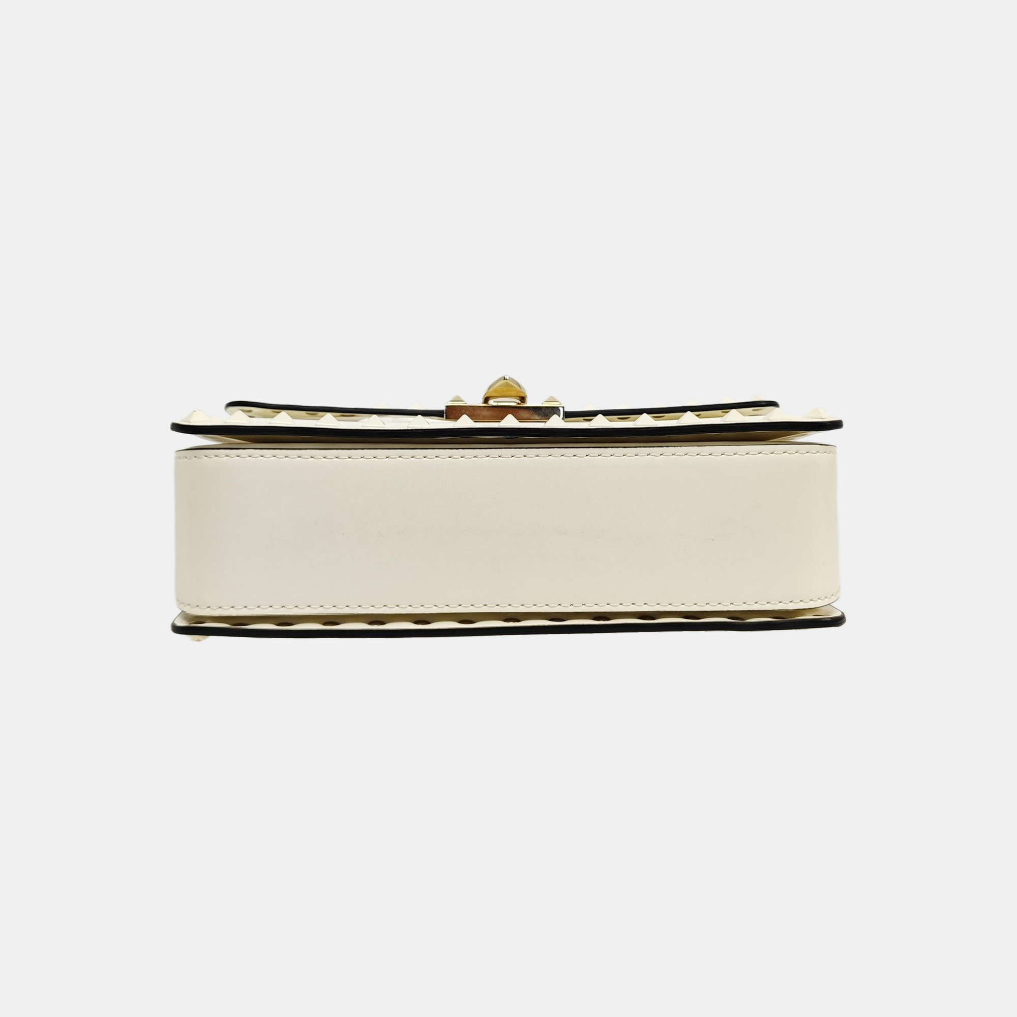 Rockstud Calfskin White