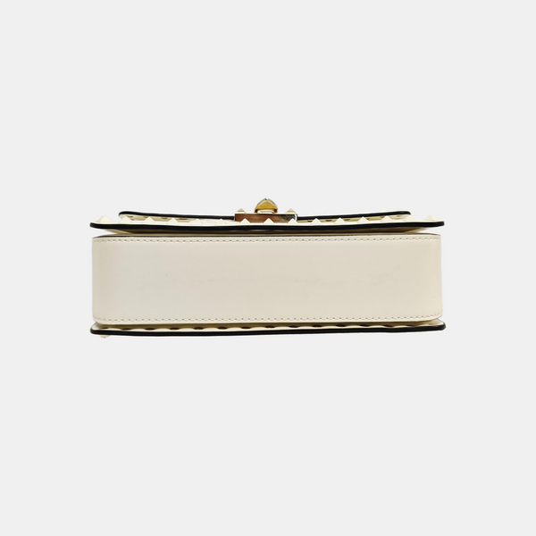 Rockstud Calfskin White
