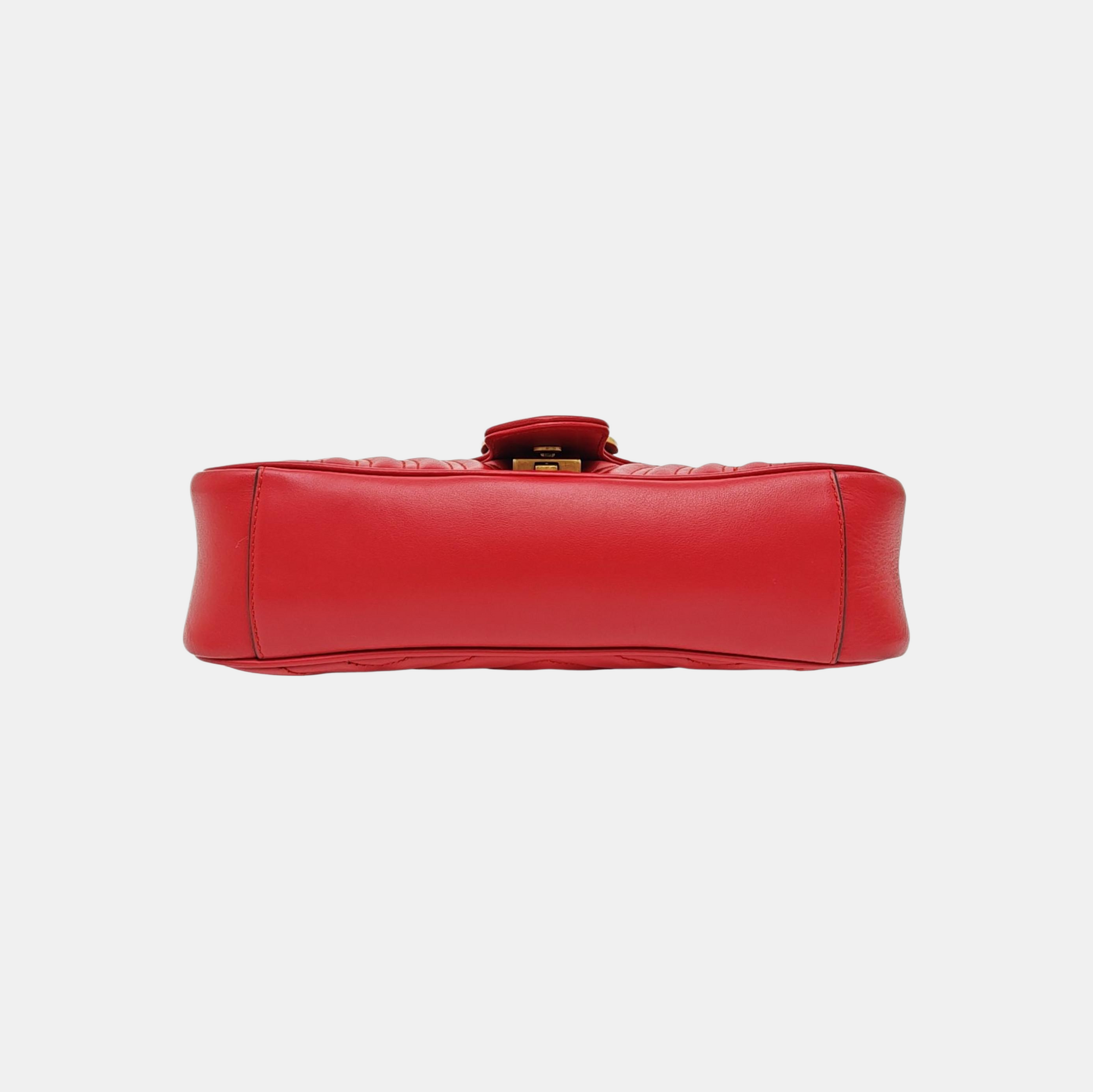 GG Marmont Medium Quilted Calfskin Red