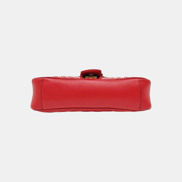 GG Marmont Medium Quilted Calfskin Red