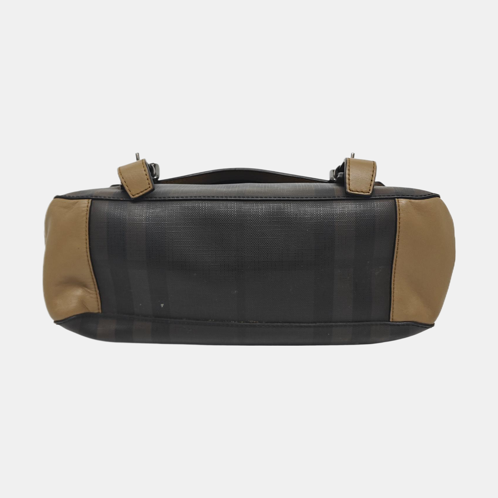 Coated Canvas Shoulder Bag Brown