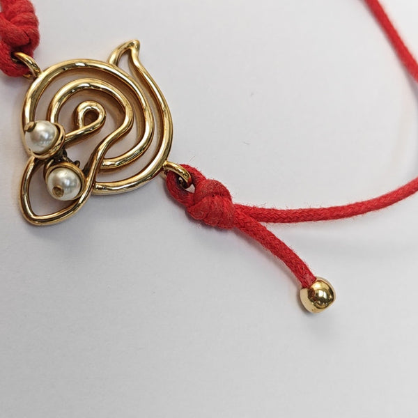 Oui Fabric Red Bracelet