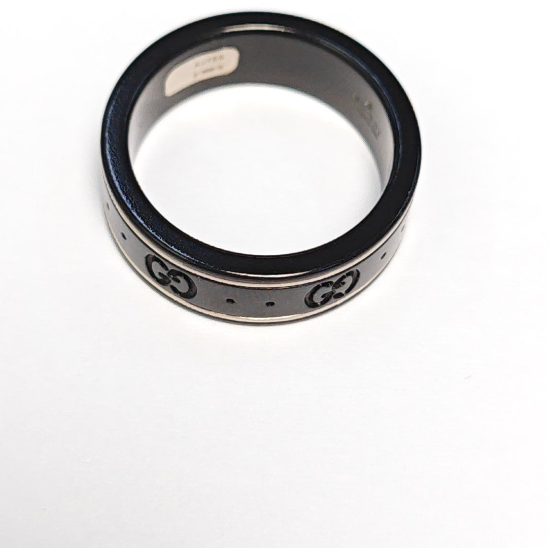 Icon 18k White Gold Black Ring HK 17