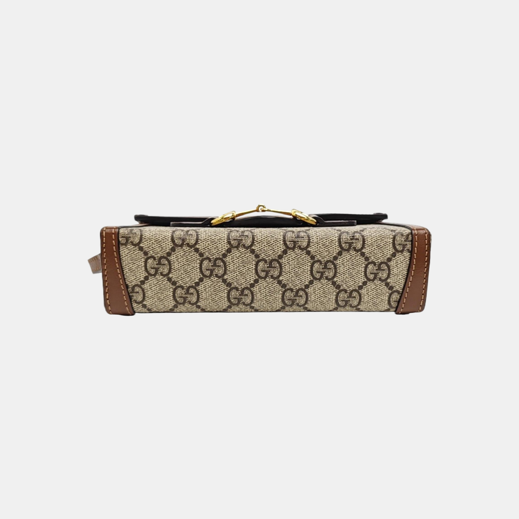Horsebit 1955 Mini Monogram Coated Canvas Beige