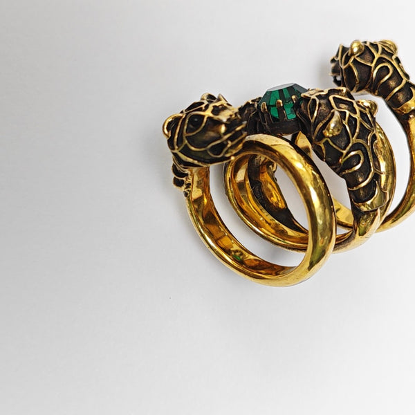 Le Marché Des Merveilles Crystal Gold Ring EU 53