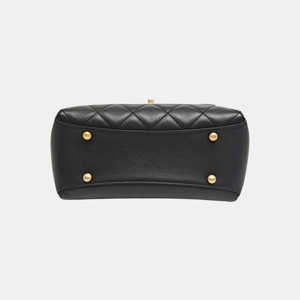 Quilted Calfskin Shoulder Bag Black
