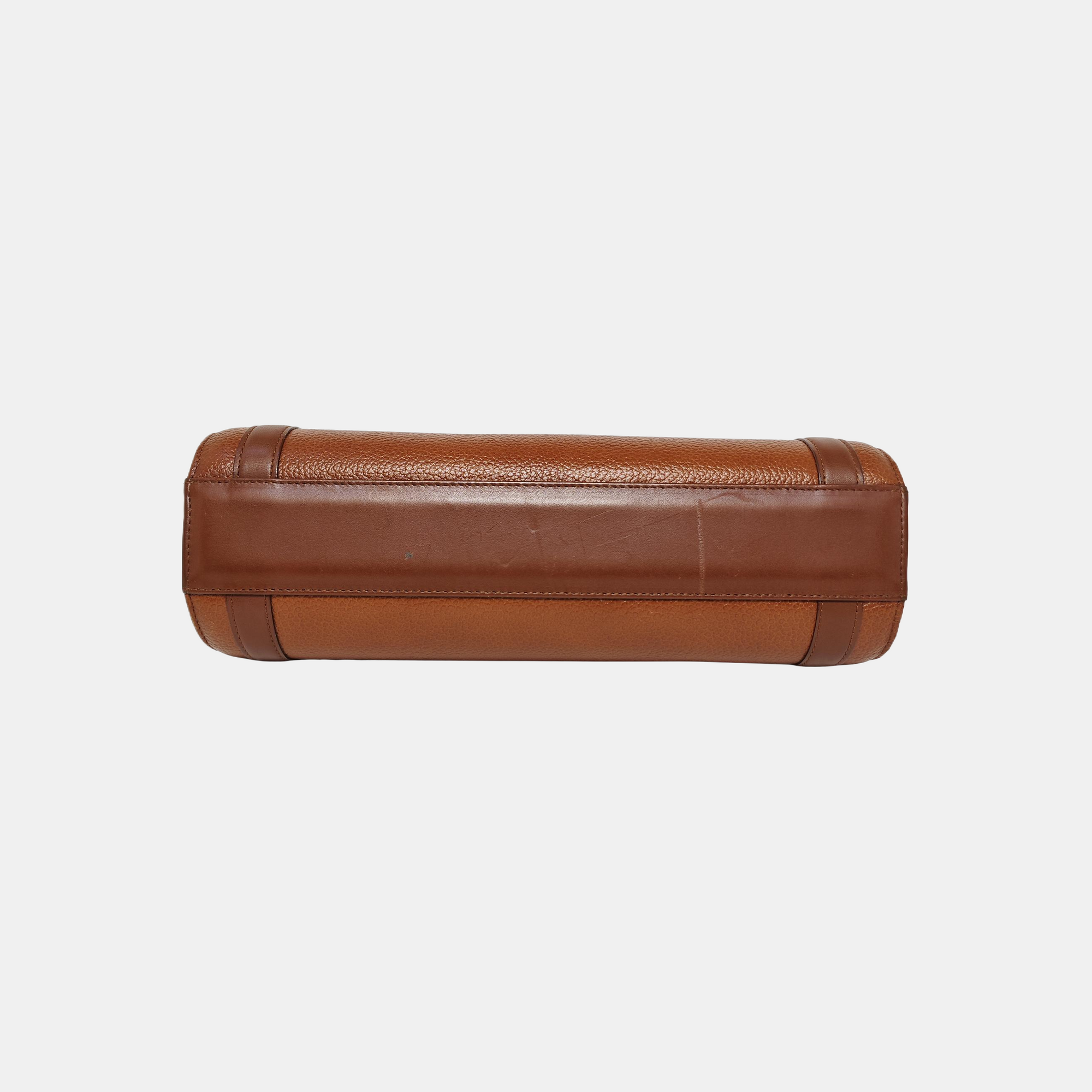 Calfskin Top Handle Bag Brown