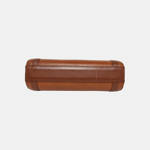 Calfskin Top Handle Bag Brown