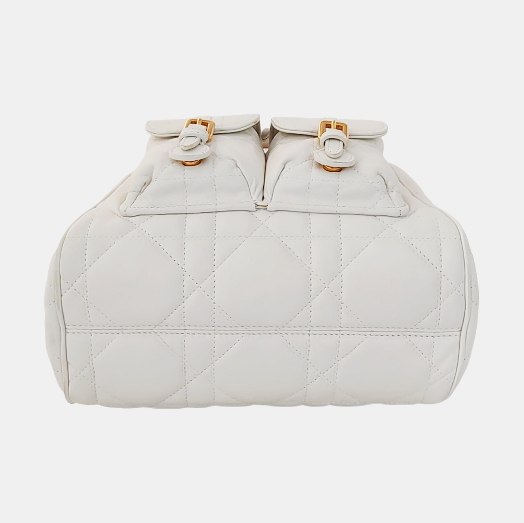 Dior Caro Medium Cannage Lambskin White