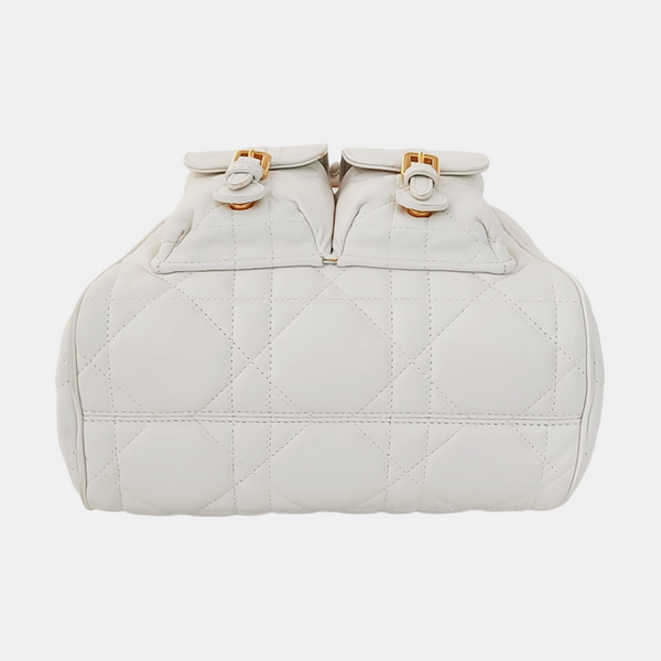 Dior Caro Medium Cannage Lambskin White