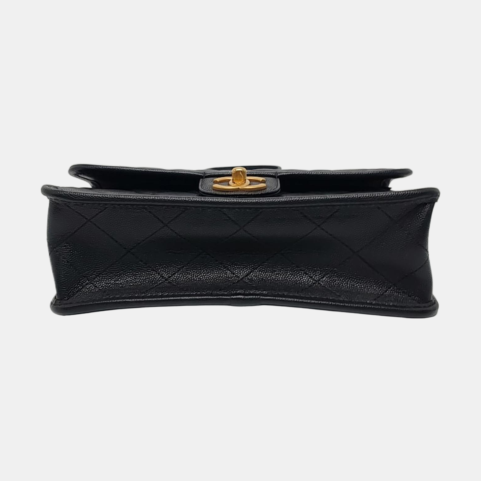 Large Quilted Grained Calfskin Black