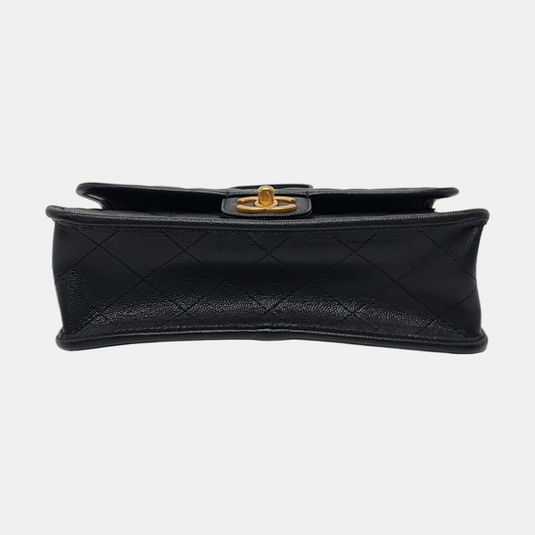 Large Quilted Grained Calfskin Black