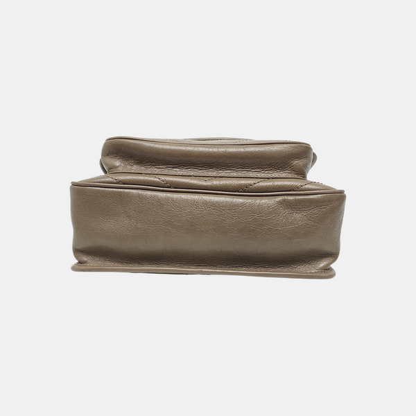 NIKI Medium Chevron Calfskin Beige